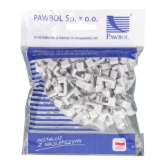 Uchwyty kablowe płaskie 3x1,5mm białe 100szt