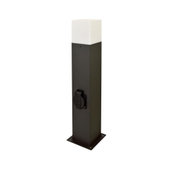 Lampa stojąca LED Polux New York 12 W E27 IP44 44 cm z gniazdem grafitowa