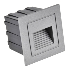 Oświetlenie schodowe LED Polux Q6 20 lm 3 W 4000 K IP65 podtynkowe kwadratowe szare