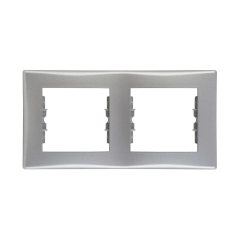 Ramka podwójna Electric Sedna pozioma aluminium