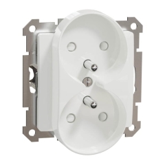 Gniazdo podwójne Schneider Electric Sedna Design&Elements do ramek szklanych białe