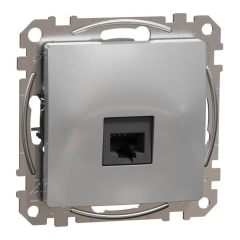 Gniazdo komputerowe RJ45 Schneider Electric Sedna Design&Elements kategoria 6 aluminium