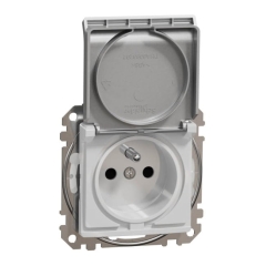 Gniazdo pojedyncze Schneider Electric Sedna Design&Elements IP44 aluminium