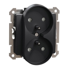 Gniazdo podwójne Schneider Electric Sedna Design&Elements z uziemieniem antracyt