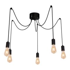 Lampa wisząca Luminex Spinder 5-punktowa E27 czarna