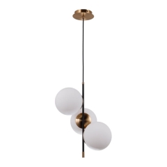 Lampa wisząca Italux Stelia 3-punktowa E14 mosiądz