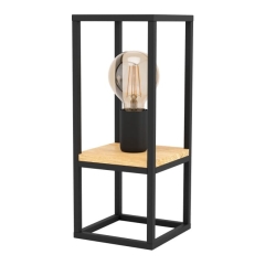 Lampa stołowa Libertad 1 x E27 czarno-drewniana