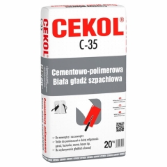 Cementowo-polimerowa biała gładź szpachlowa Cekol C-35 20 kg