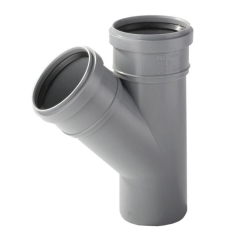 Trójnik do kanalizacji wewnętrznej PP Pipelife 45° 110 / 110 mm szary