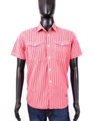 *Levis Mens Shirt Short Sleeve Stripes Pink L