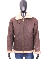 CANDA Mens Leather Jacket Hide Brown size M