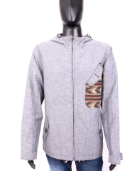 *River Island Mens Jacket Thin Hood Grey size XL