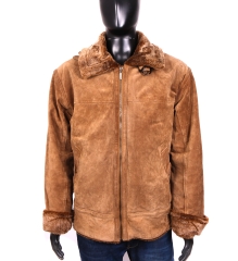 Bamboo Mens Leather Jacket Hide Brown size XL