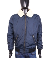 Zara Man Mens Jacket Bomber Faux Fur Neck M