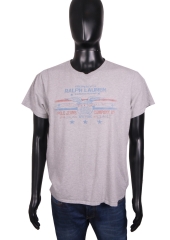 Ralph Lauren Mens T-shirt Cotton Grey Tee size L