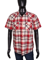 Levis Mens Shirt Short Sleeve Checks Red size L