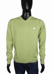 *Lyle Scott Mens Sweater V-Neck Cotton Green M