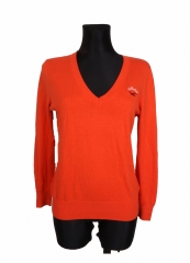*Hollister Womens Sweater V-Neck Orange size M