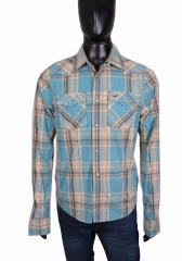 *Hollister Mens Shirt Tailored Checks Blue size M