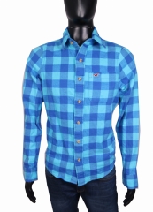 *Hollister Mens Shirt Tailored Checks Blue size S