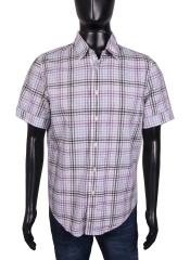 *Hugo Boss Orange Mens Shirt Short Sleeve Checks L