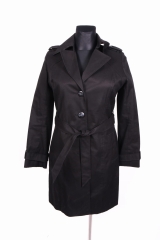WE Fashion Womens Coat Epaulets Belt Black L