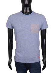 Superdry Mens T-shirt Cotton Stripes Grey size S