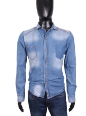 Zara Man Mens Jean Shirt Tailoret Blue size S