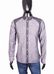 *Allsaints Mens Shirt Tailored Cotton Grey size S