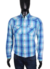 Hollister Mens Shirt Tailored Cotton Blue size S