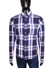 Hollister Mens Shirt Tailored Checks Dark Blue M
