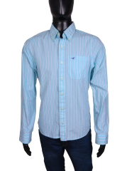 *Hollister Mens Shirt Tailored Stripes Blue size L