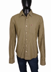 *Hollister Mens Shirt Tailored Stripes Green size L