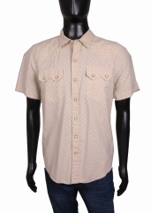 *Levis Mens Shirt Short Sleeve Pattern Ecru size M