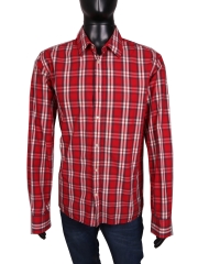 *Levis Mens Shirt Tailored Cotton Checks Red size L