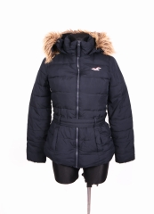 Hollister Womens Jacket Warmed Fur Hood Belt size 34