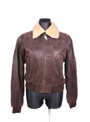 Real Leather Womens Leather Jacket Neck Brown 40