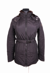 Tommy Hilfiger Womens Jacket Belt Hood Black 38