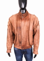 Airbase Mens Leather Jacket Vintage Brown size 52