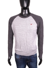 Hollister Mens Sweater Cotton Thin Grey size S