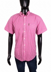 *Ben Sherman Mens Shirt Short Sleeve Checks Pink L