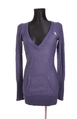 Abercrombie Fitch Womens Sweater V-Neck Dark Blue M