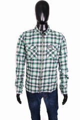 Superdry Mens Shirt Zipper Checks Green size M