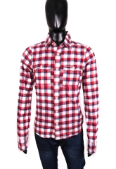 Hollister Mens Shirt Tailored Cotton Checks Red M