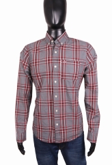 *Hollister Mens Shirt Tailored Checks Grey size M