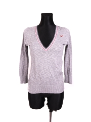 *Hollister Womens Sweater V-Neck Grey size 38