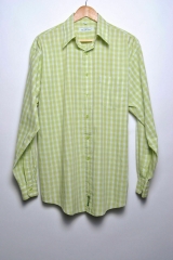 BEN SHERMAN SHIRT TOP ORIGINAL PREMIUM CHECKED GREEN LONG SLEEVE size L