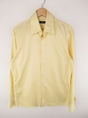 HUGO BOSS SHIRT TOP ORIGINAL PREMIUM YELLOW TEXTURED size 15 3/4