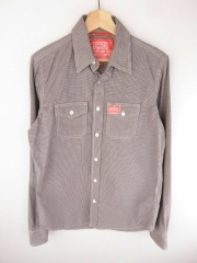 SUPERDRY SHIRT CASUAL TOP BROWN CHECK ORIGINAL PREMIUM size M 