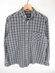 BEN SHERMAN SHIRT TOP ORIGINAL PREMIUM VINTAGE FADED CHECKED GREY size M
